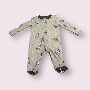 Newborn Air Jordan Gray Kids One Piece with Black Accents